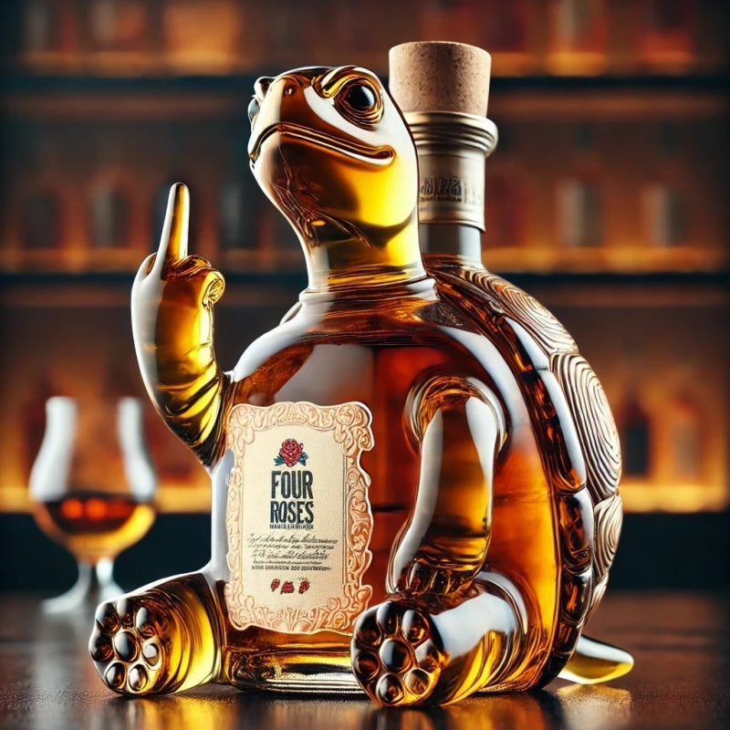 Zabawna butelka whisky w kształcie żółwia