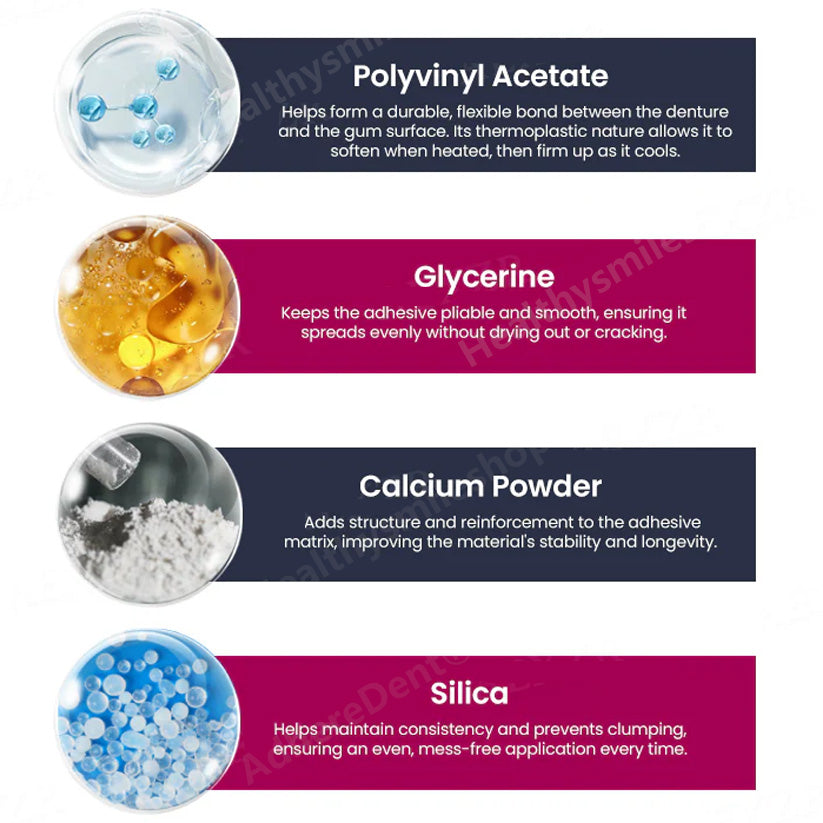 (🔥Купете 1, вземете 1 безплатно🔥)Термопластично лепило за протези AdhereDent, трайна фиксация на протези