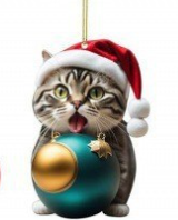 🎄10 броя 😻Коледни украси за котки за елха ✨ Висящи украси за котки