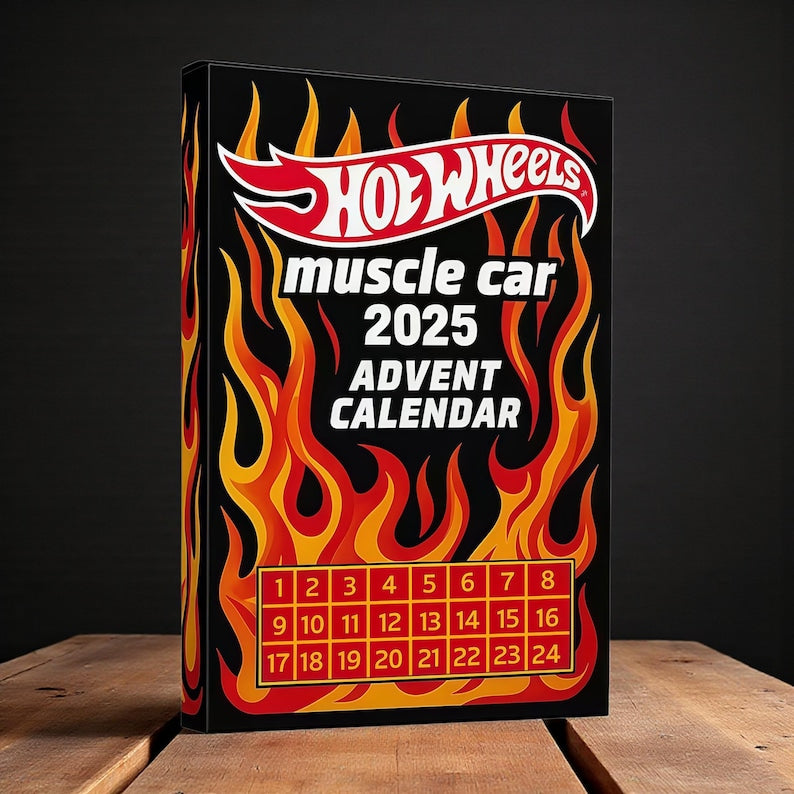 🔥Vroča razprodaja - 50% POPUST🔥 - 🚗Adventni koledar Hot Wheels Muscle, avtomobilčki - 24 DNI 2025🎄