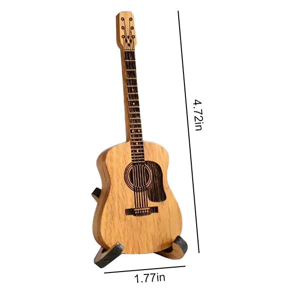💖 Дървена акустична китара с перце и калъф 🎁🎸