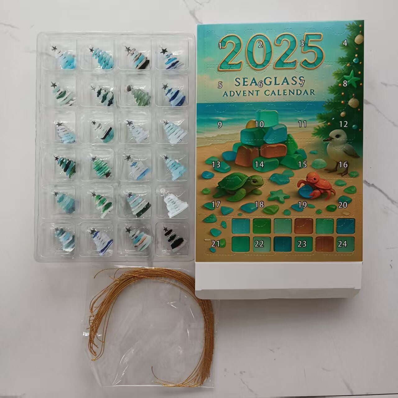 🌊✨Akrilni adventni koledar z učinkom božičnega drevesca 🎄❄️