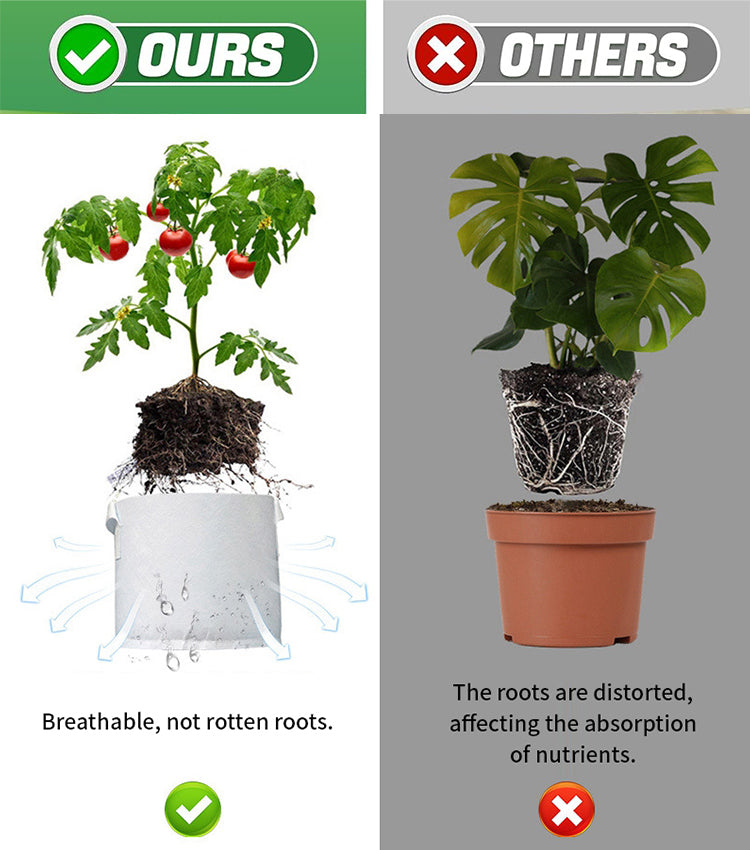 【10 бр.】🌱 3/4/5/7/10 галона торбички за отглеждане на зеленчуци/цветя/растения, здрави торбички за отглеждане от нетъкан текстил