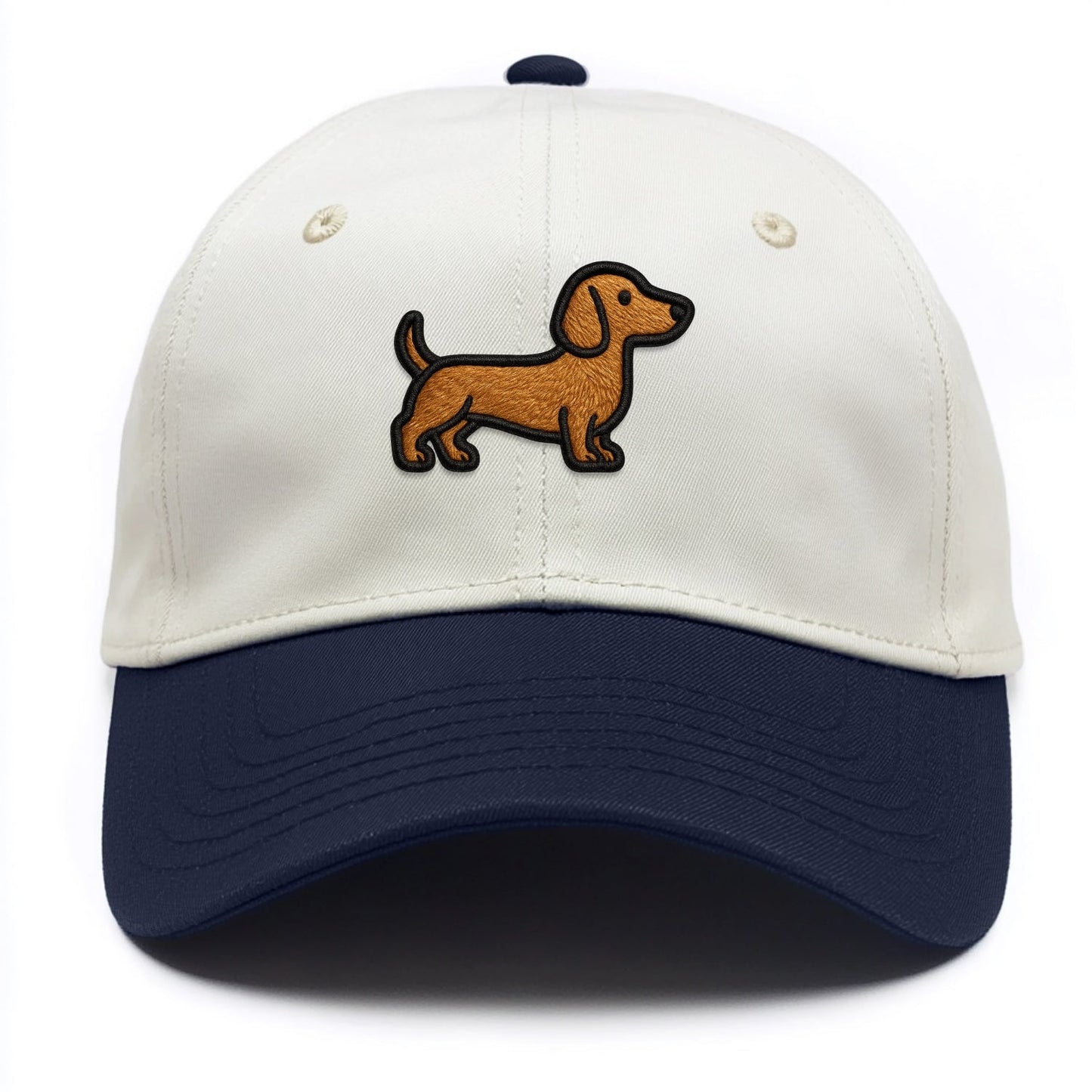 Dachshund - Modern elongated silhouette - Two-tone cap