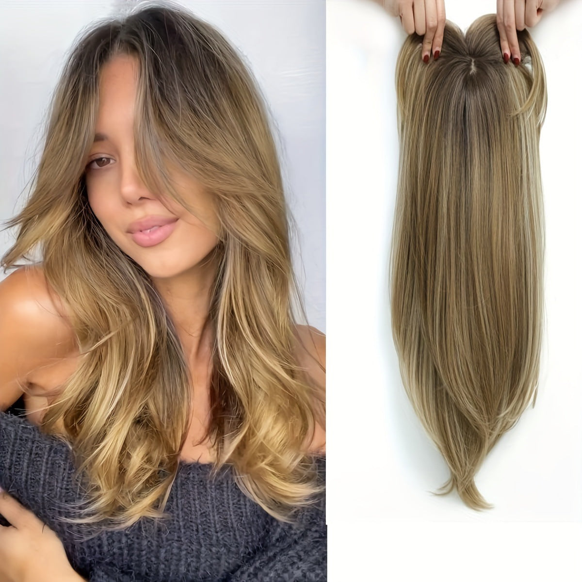 Top Layered Bangs Hairpiece dla kobiet z przerzedzonymi włosami