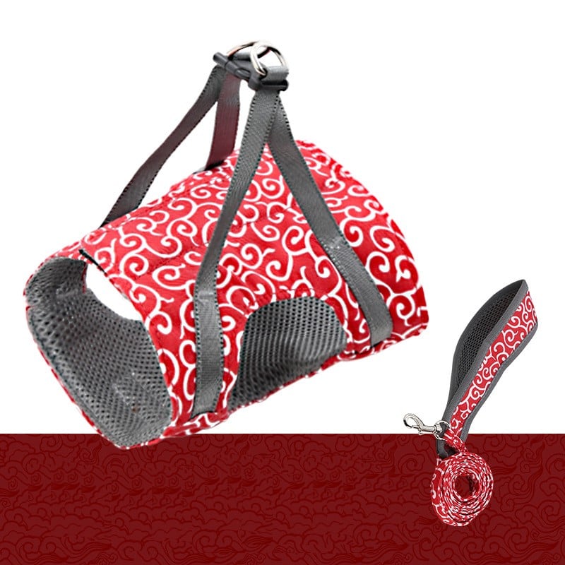 Повод за домашни любимци с предпазна лента за гърдите и колан