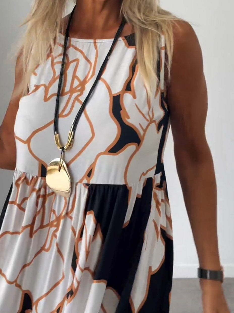 👗2024 Maksi obleka brez naramnic s cvetličnim potiskom