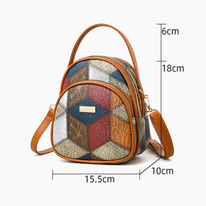 Damska torba crossbody w geometryczny wzór w stylu vintage