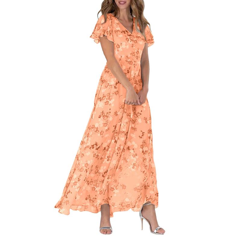 🌸 Lekka, krótka, kwiatowa sukienka maxi【M-3XL】