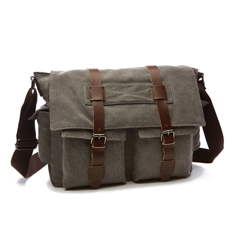 Мъжка платнена чанта за рамо с голям капацитет