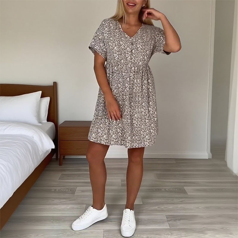 【S-3XL】🌸Sukienka z krótkim rękawem w kwiaty