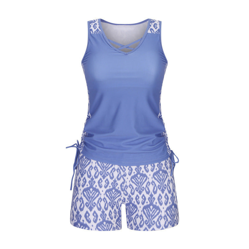 👙S-3XL🏖️Dwuczęściowy kostium kąpielowy typu tankini we wzory dla kobiet