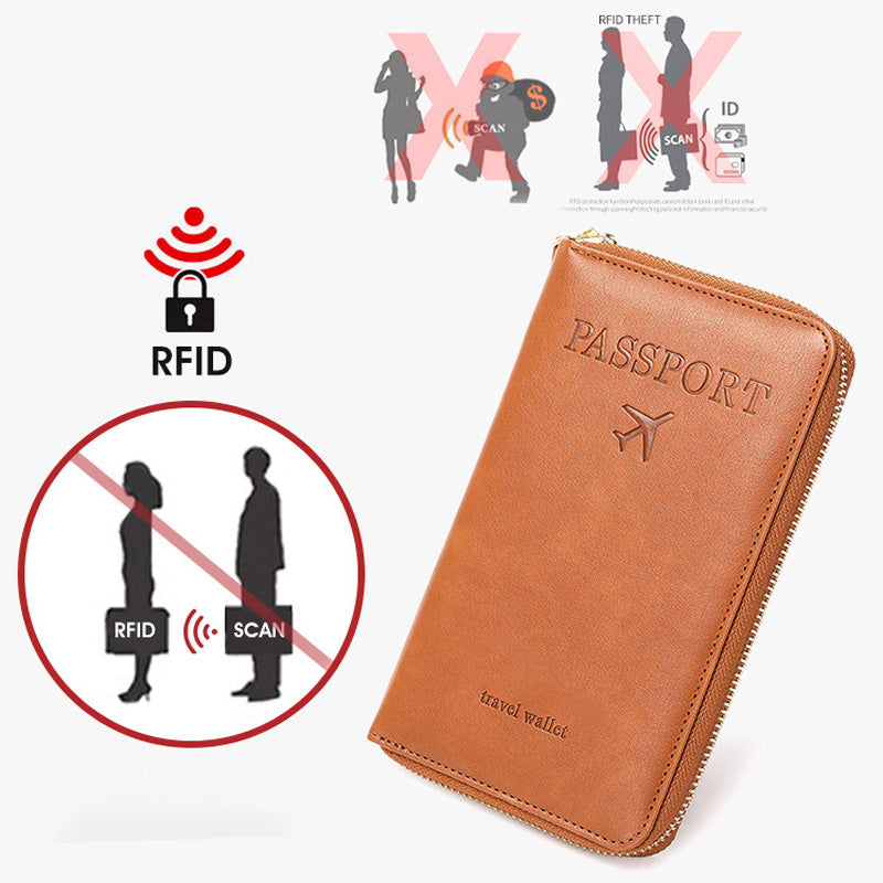 🧳2025 Пътуване✈️Многофункционален RFID портфейл за паспорт
