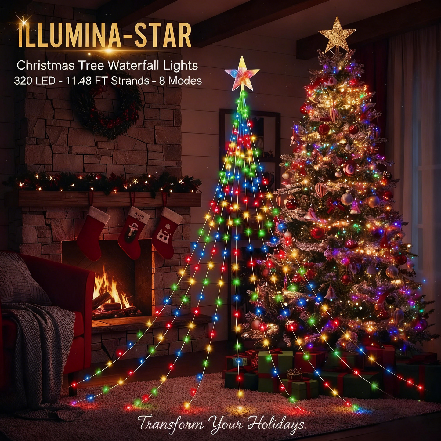 🎁Ранна празнична разпродажба 50% ОТСТЪПКА🎄Коледни лампички „Звездна каскада“