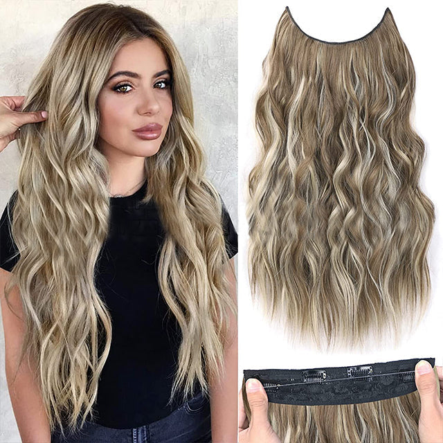 💖 50% НАМАЛЕНИЕ СЕГА! 💁 Дамска дълга вълнообразна перука с омбре ефект - естествен вид, регулируема шапка, топлоустойчиви влакна за ежедневна прическа 🌟📦