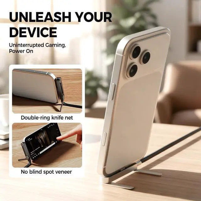 📱 240 W pleciony kabel do szybkiego ładowania z wbudowaną podstawką na telefon – nowy, składany, wytrzymały kabel USB-C typu C z 2026 r. (opakowanie 2 szt.)