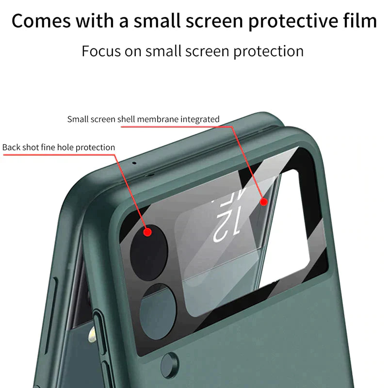 Напълно обгръщащ противоударен пластмасов капак за Samsung Galaxy Z Flip 3 5G