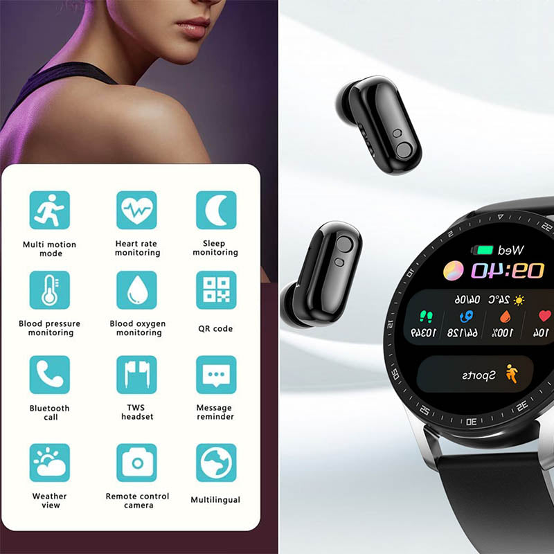 SMARTWATCH 2 W 1 ZE SŁUCHAWKAMI