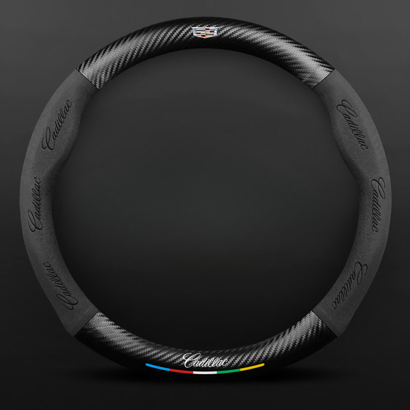 TrackVibe | Черен калъф за волан от карбонов велур – противоплъзгащ и устойчив на износване