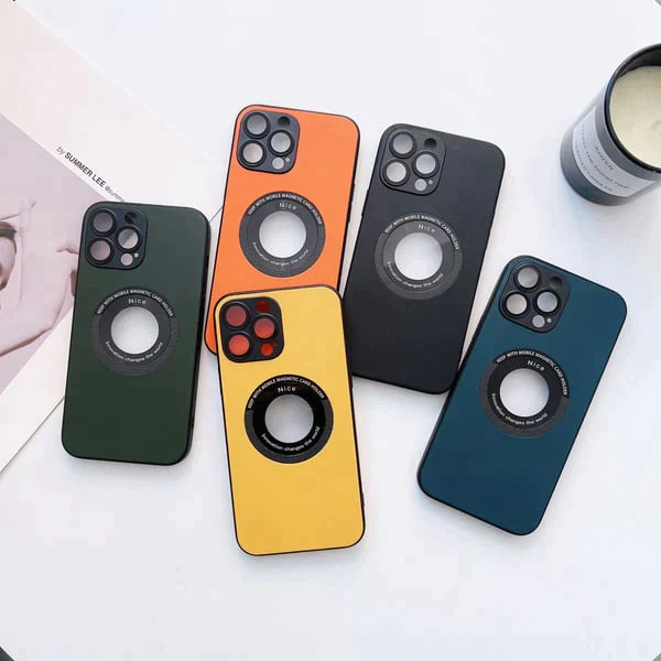 Магнитен кожен калъф за iPhone