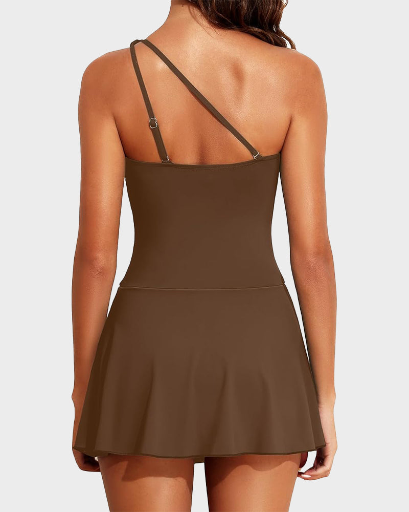 🔥Цялокомотивен бански с едно рамо и пола🌞🌊