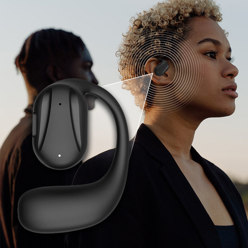 Безжични слушалки тип тапи за уши с единична костна проводимост и Bluetooth връзка
