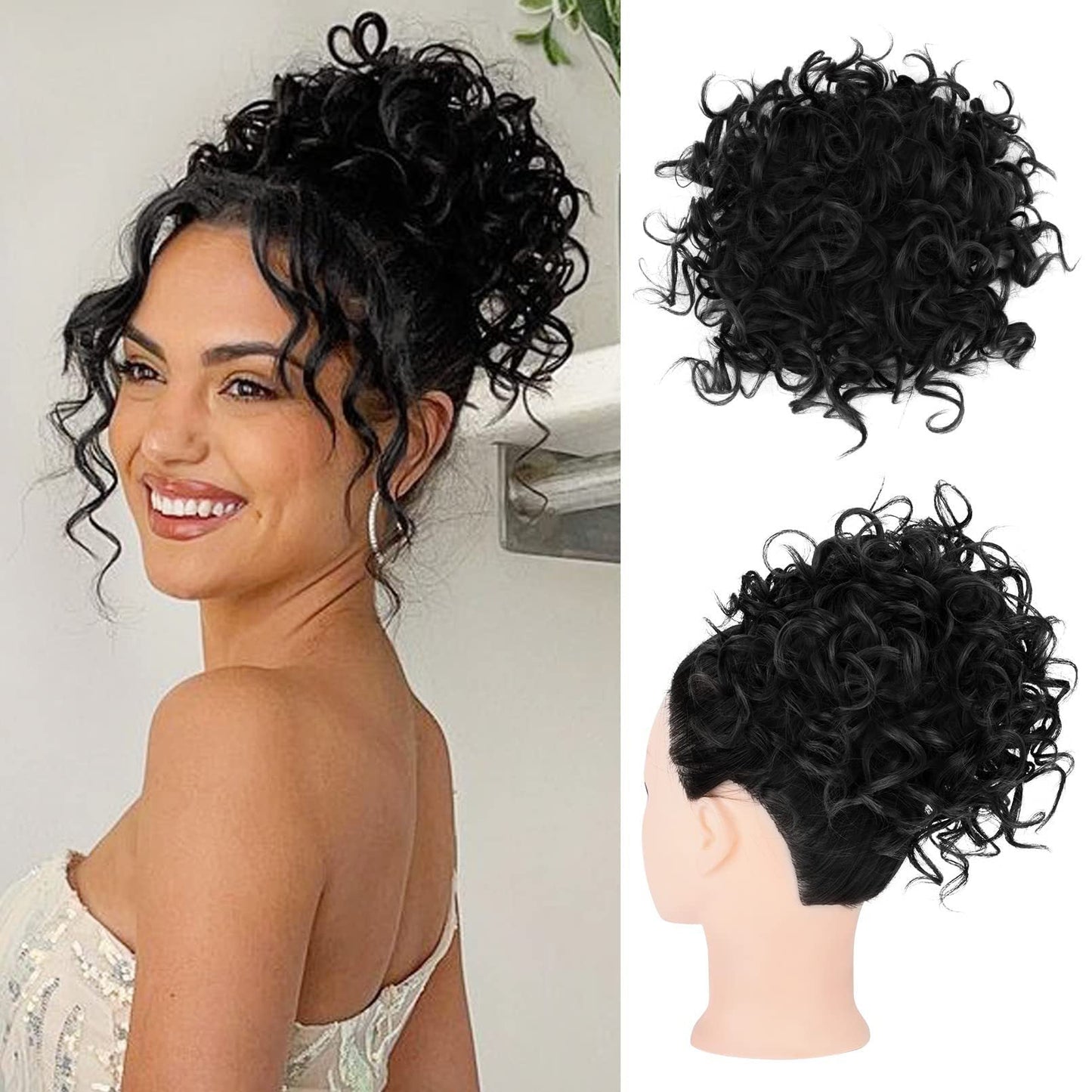 Хлабав, къс, къдрав кок с ластик