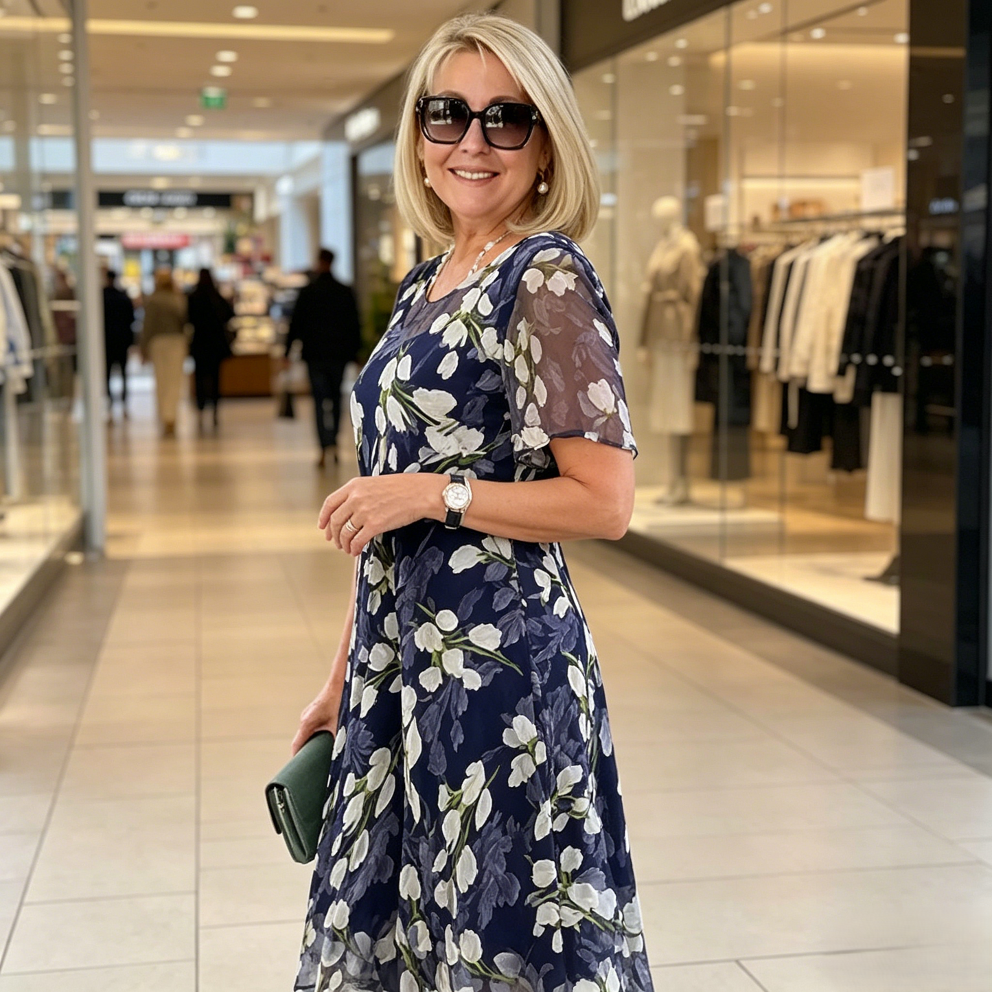 Дамска рокля за парти с А-силует и флорален мотив👗