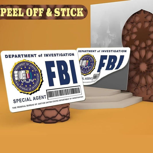 🔥Zestaw skórek kart tajnego agenta: wzory FBI/ICE • Naklejki do cosplayu i na prezenty