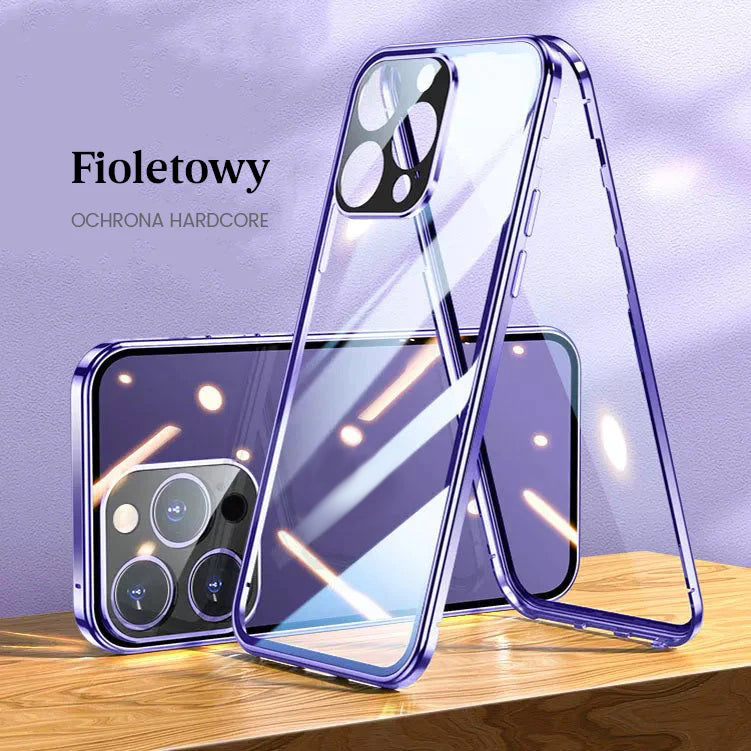 Двустранен калъф за iPhone с магнитно закалено стъкло