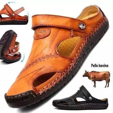 Męskie oddychające sandały outdoorowe wykonane z miękkiej skóry w dużym rozmiarze👨