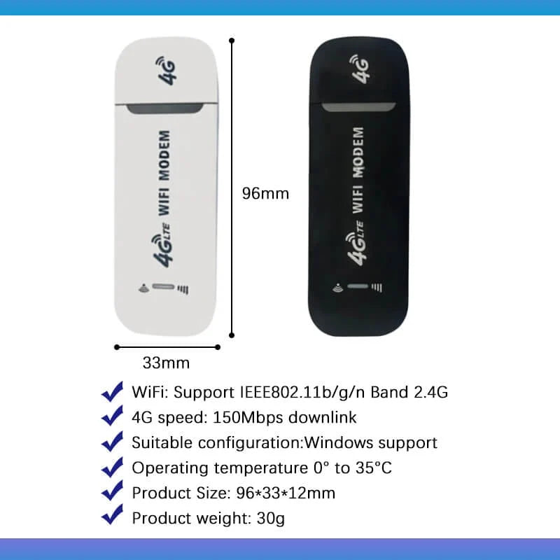 4G LTE рутер Безжичен мобилен широколентов достъп USB 150Mbps Безжичен мрежов адаптер