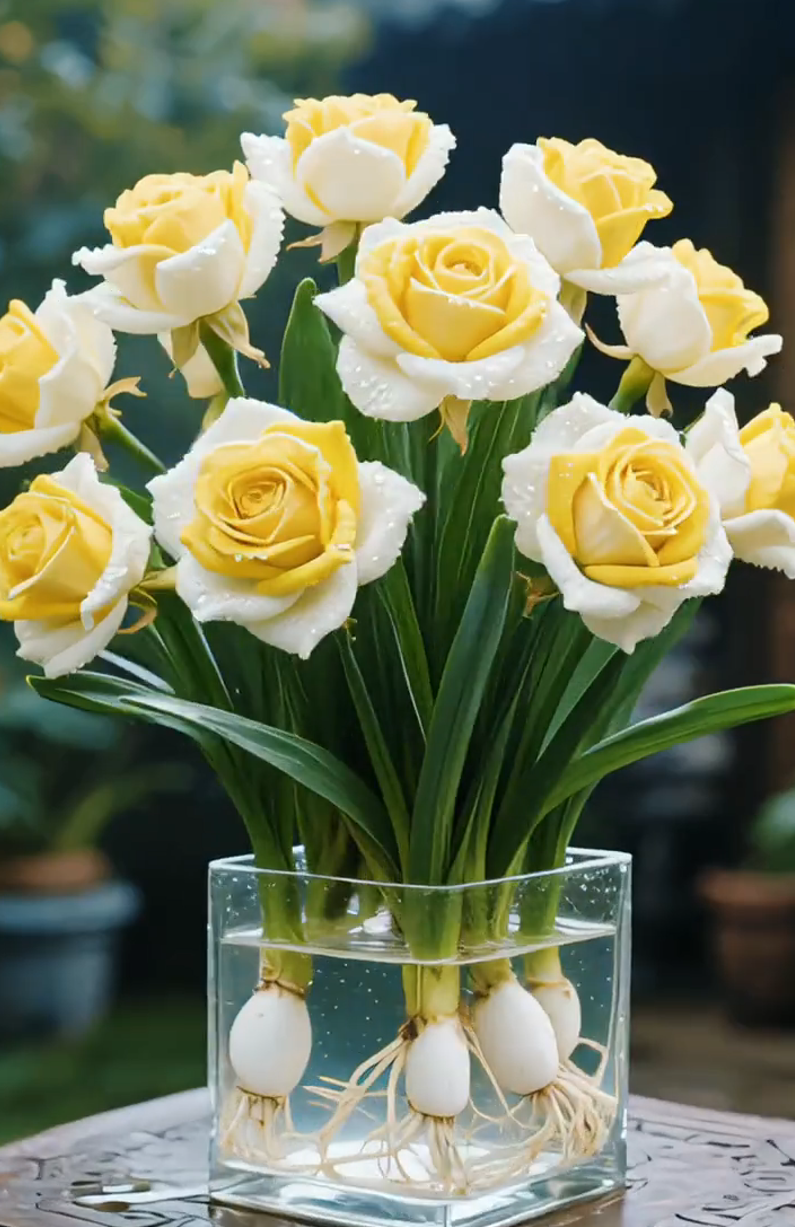 🌈Хидропонни, редки, двуцветни розови луковици: цветно чудо на природата 🌹