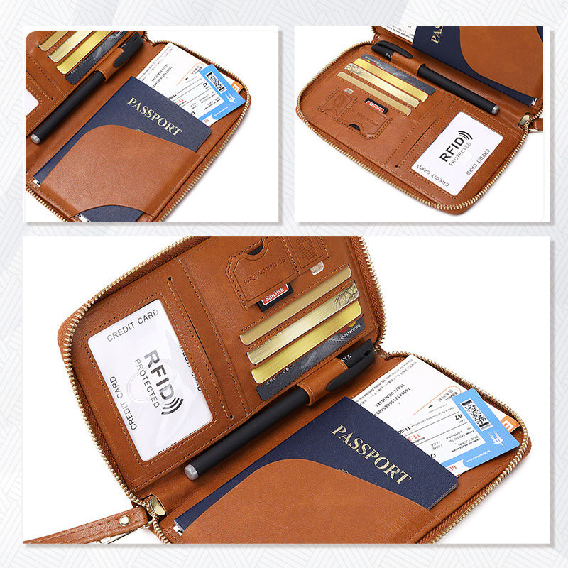 🧳2025 Пътуване✈️Многофункционален RFID портфейл за паспорт