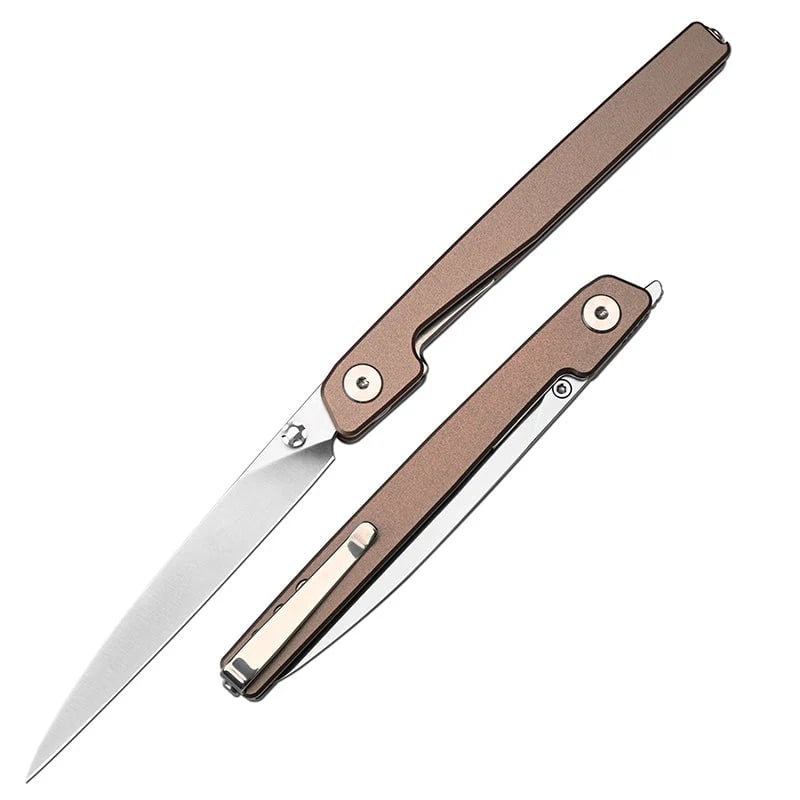 🔥Ostatni dzień wyprzedaży - 50% zniżki🎉Nóż Lanky Liner Lock Front Flipper z czarną aluminiową rękojeścią