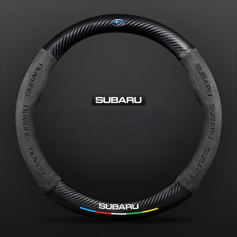 TrackVibe | Черен калъф за волан от карбонов велур – противоплъзгащ и устойчив на износване