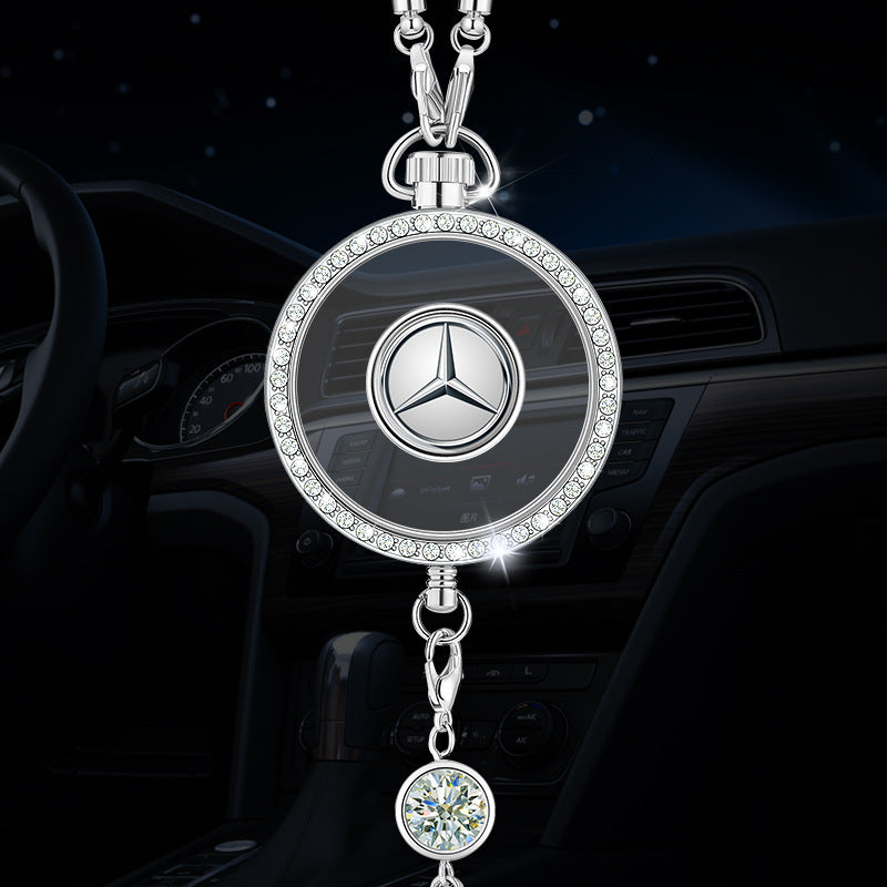 Висулка с лого за ароматерапия за кола, изработена от метал и диаманти
