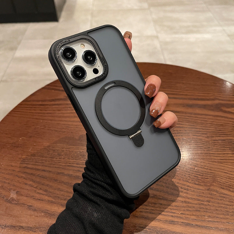 Невидима стойка, матов магнитен калъф за iPhone