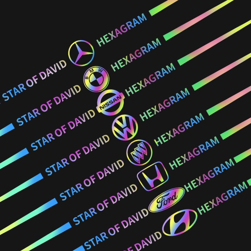 3D цветни лазерно отразяващи стикери за кола 4 бр.