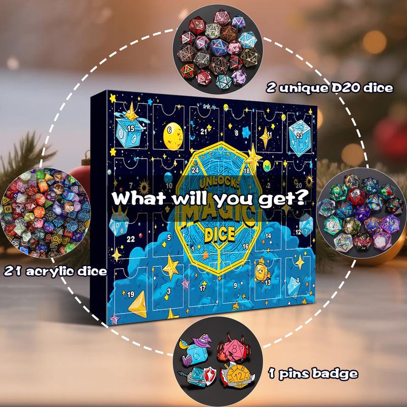 🔥ПОСЛЕДЕН ДЕН 49% ОТСТЪПКА - 🎄🎲Адвент календар с коледни зарчета за 2025 г. - с 24 дупки, включен печат