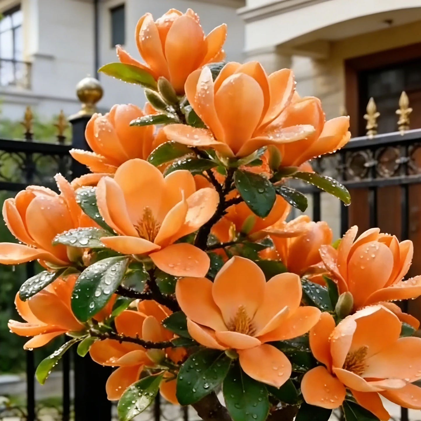 Cebule Magnolia liliiflora (fioletowe orchidee) 🌸 Kwiaty ukrywają liście, zapach wypełnia powietrze
