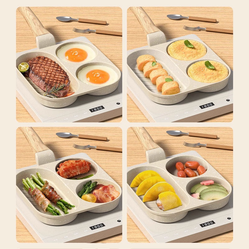 3-в-1 тиган за закуска – незалепващ, равномерно разпределящ топлината, пестящ време дизайн