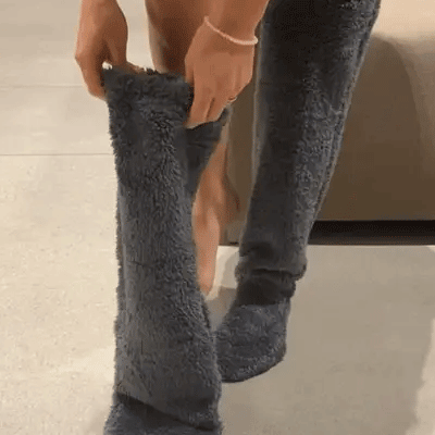 Чорапи до коляното от гъши пух за Коледа