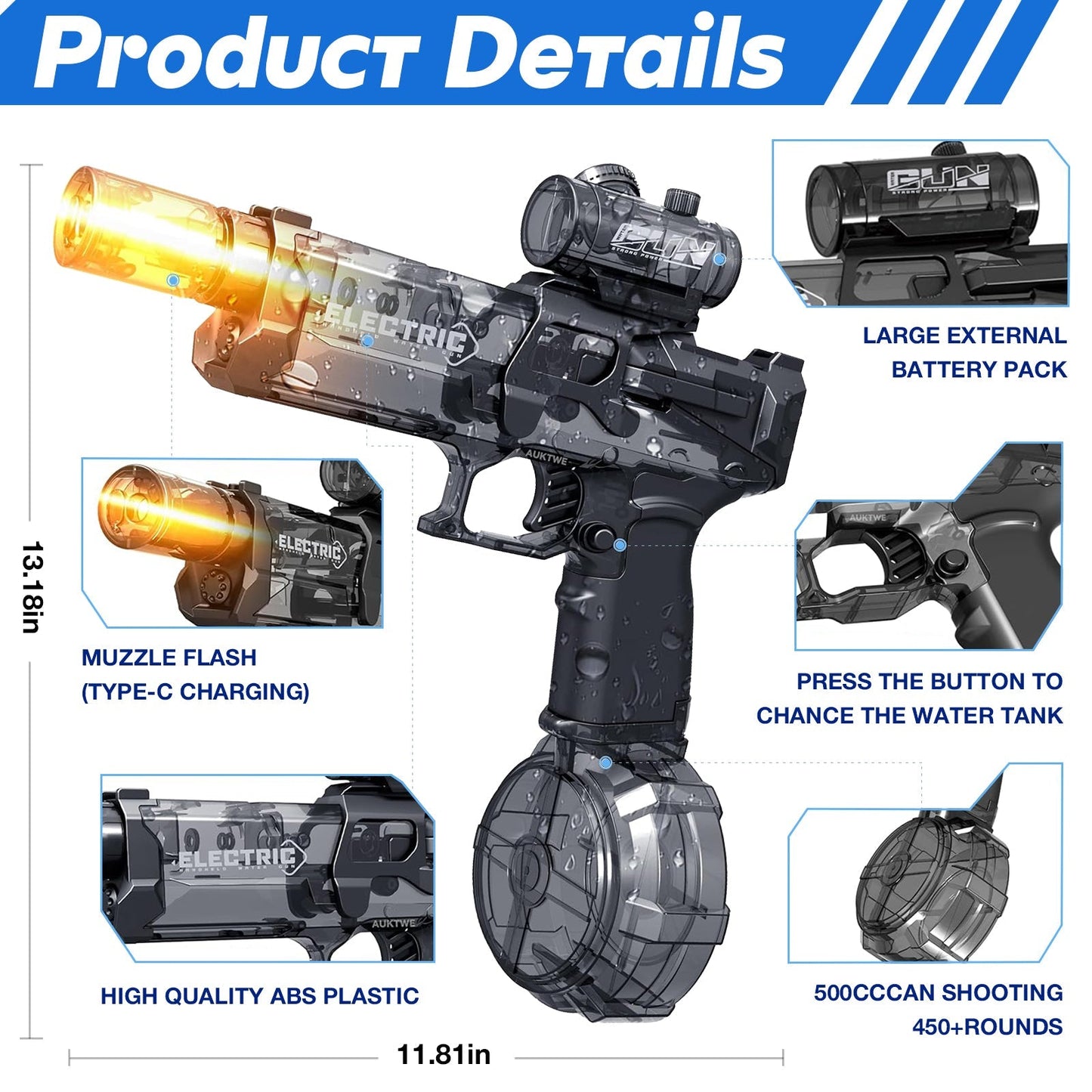 Woyuosn Battle Blaster Elektryczny pistolet na wodę