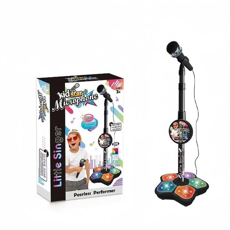 🎤 Otroški karaoke mikrofon - lučke + izvlečna palica (70-90 cm) - popolno darilo za rojstni dan!🎁