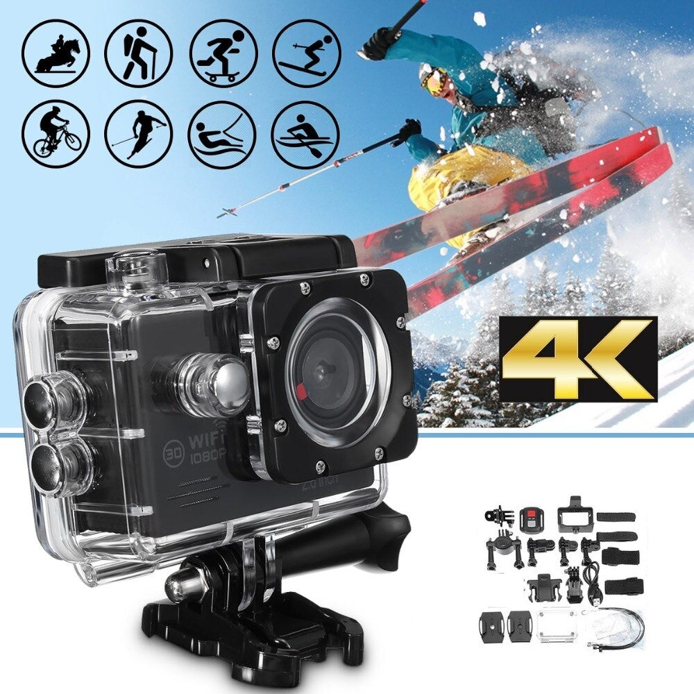 4K Ultra HD Екшън камера, водоустойчива, WiFi