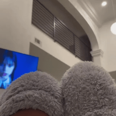 Чорапи до коляното от гъши пух за Коледа