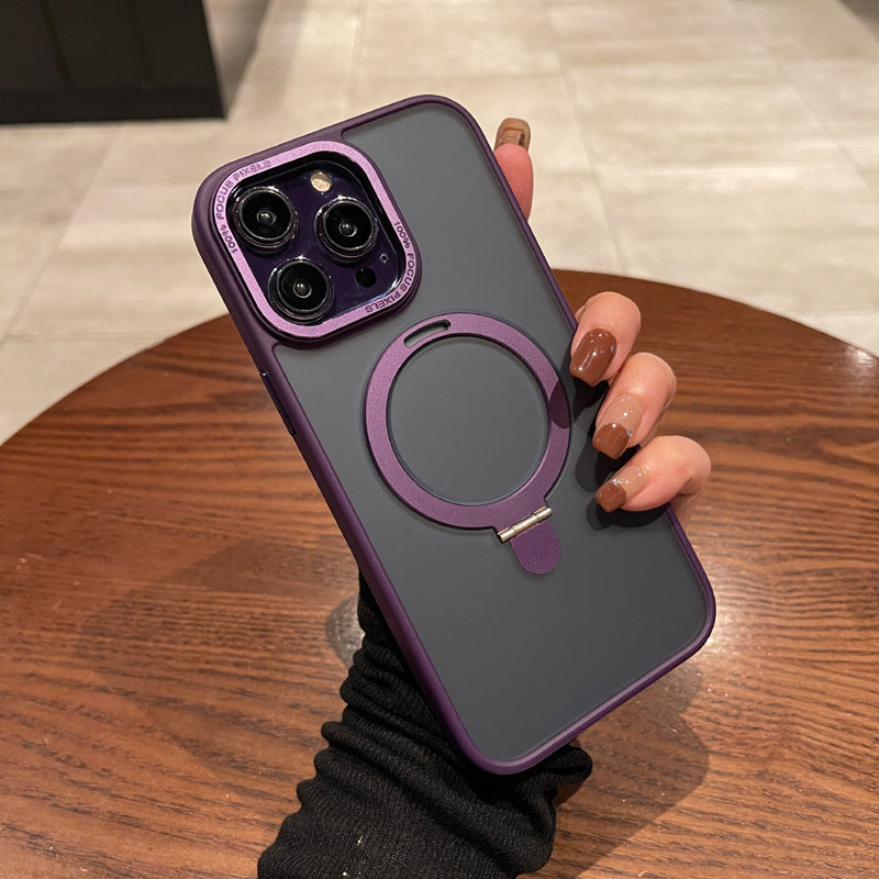 Невидима стойка, матов магнитен калъф за iPhone
