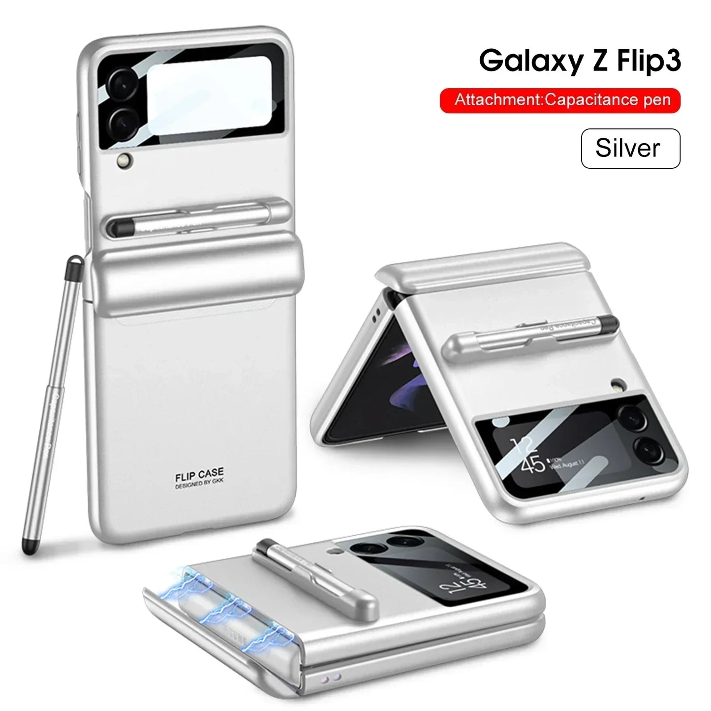 Напълно обгръщащ противоударен пластмасов капак за Samsung Galaxy Z Flip 3 5G