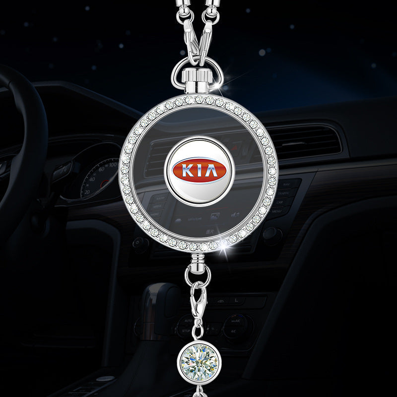 Висулка с лого за ароматерапия за кола, изработена от метал и диаманти